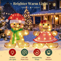 Gingerbread Man Christmas Outdoor Decor with LED Lights, Set of 2