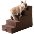 EHEYCIGA Dog Stairs for Bed 18" H, 4-Step Dog Steps for High Bed, Pet Steps for Small Dogs and Cats, Non-Slip Balanced Pet Ramp Indoor, Grey