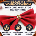 Thanksgiving Napkin Rings Set of 12 Gold Leaf, Christmas Napkin Rings