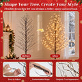 DUMOS 5 Ft Lighted Star Christmas Twig Tree with 200 LED Lights, Xmas Decor