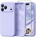 GolbinBox Magnetic for iPhone 16 Pro Max Case, Silicone Cover, Chalk Pink