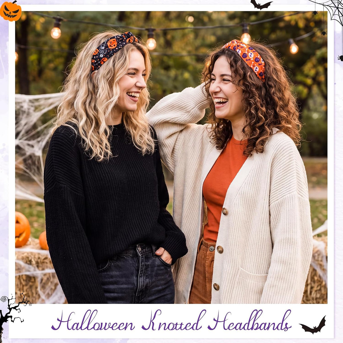 obeoby 8 Pack Halloween Headbands, Halloween Hair Accessories Gifts