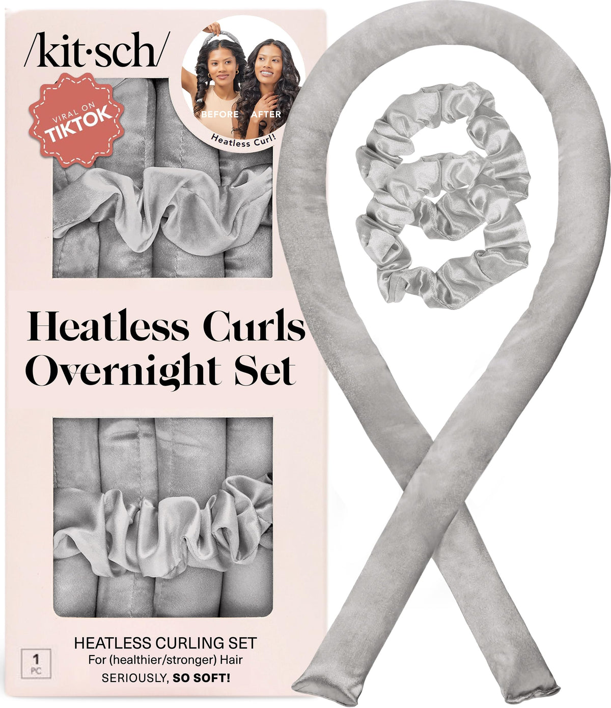 Kitsch Satin Heatless Curls Overnight Set - Sunset Tie Dye