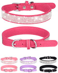 Bling Dog Collar for Small Medium Large Dogs, Crown Rhinestone Dog Collars for Girl and boy Dog, Diamond Puppy Collars, Adjustable Leather Suede SOFE Cat Collar (S(10.6"-13"/27CM-33CM), Pink)