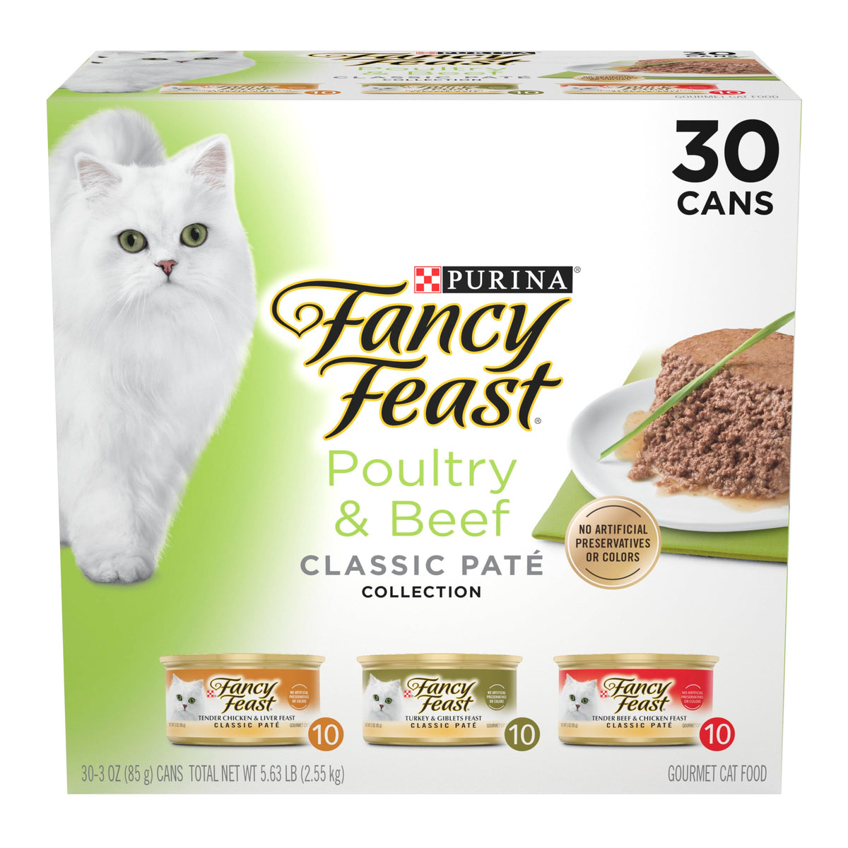 Purina Fancy Feast Gravy Lovers Poultry and Beef Grilled Gourmet Wet Cat Food Variety Pack - (Pack of 30) 3 oz. Cans