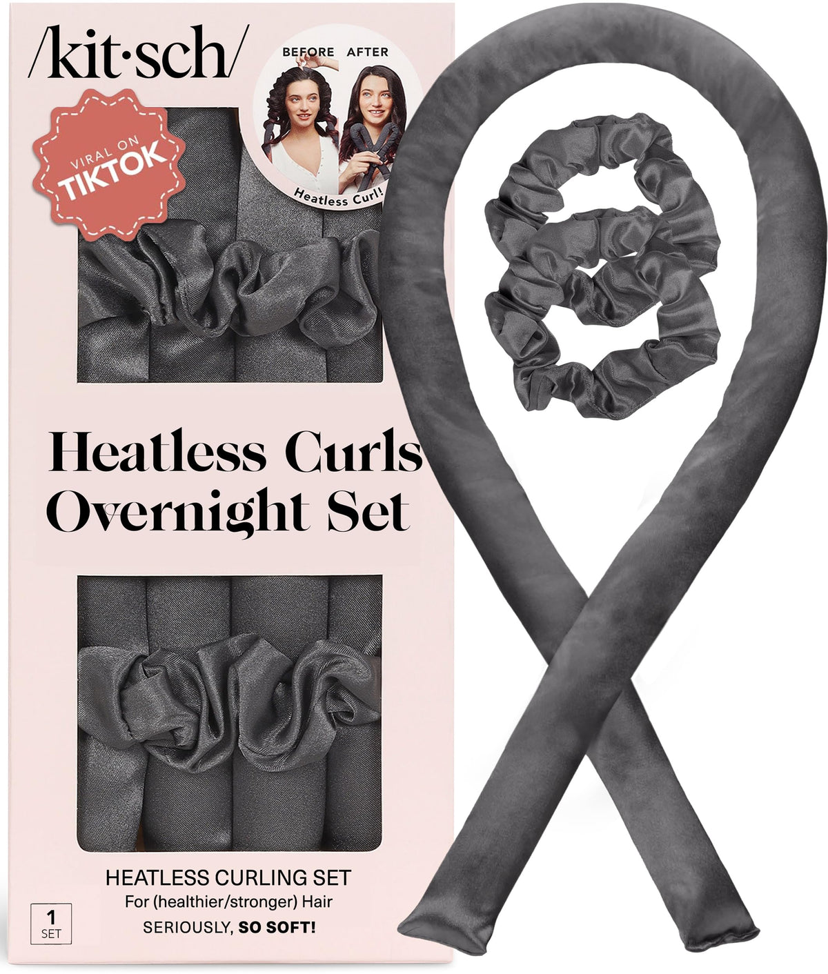 Kitsch Satin Heatless Curls Overnight Set - Sunset Tie Dye