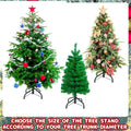 CCINEE Metal Christmas Tree Stand, Universal Folding Xmas Tree Stand 11.8 Inch Replacement Tree Stand Base for 2 Ft to 5 Ft Christmas Artificial Trees Fake Tree，Green