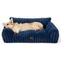 Bedsure ComfyFleece™ Shown on TV Fluffy Cute Dog Couch for Pets,30in Cream | Small & Medium Dog Bed Washable Cover,Supportive Couch Bed for Small Dogs,Pet Sofa Seen on Good Day New York,Up to 20 Lbs