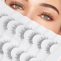 Natural Lashes That Look Like Extensions Strip Lashes Natural Look Thin Band Wispy Eyelashes 13mm Cat Eye False Eyelashes Foxy Eye Lashes 12 mm 7 Pairs S10