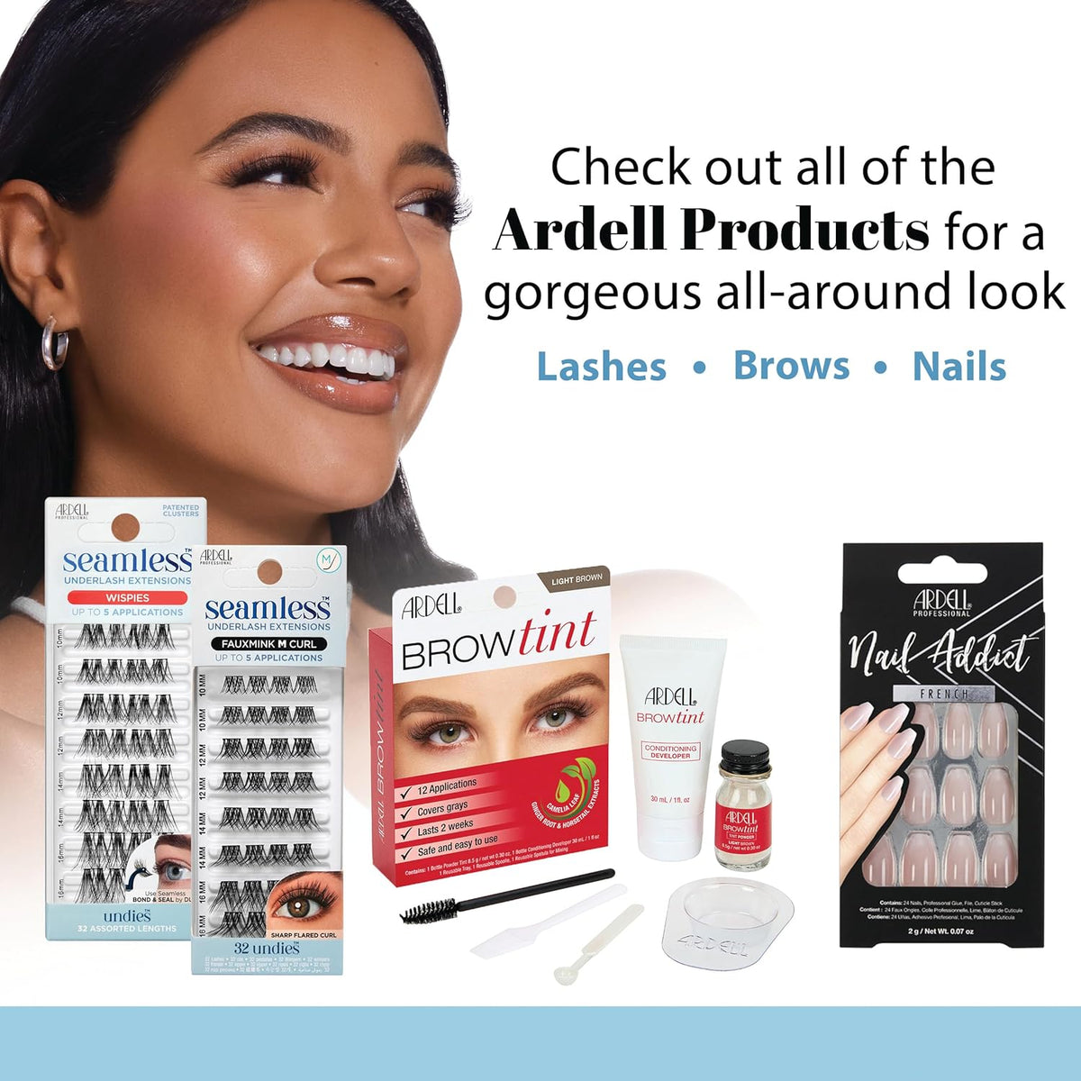 Ardell Seamless Under Lash Cluster Glue & Seal - Clear, Eyelash Glue for Clusters, Long Lasting Hold Eyelash Adhesive with Vitamins A, C, E, 4.2 g, 1 Pack