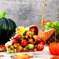 Amyhill Thanksgiving Cornucopia Centerpiece Fall Table Decor with Fruits