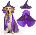 Halloween Dog Costume Dog Witch Cape Witch Hat Set Pet Wizard Cloak Vampire Devil Outfit Puppy Cat Halloween Cloak Devil Clothes Outfit Apparel Cosplay for Small Medium Large Dogs 2Pcs XL