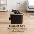 IRIS USA Large Top Entry Cat Litter Box with Lid, Enclosed Covered Cat Litter Box for Indoor Cats, Dog Proof Design, Odor Control, Litter Tracking Reduction, Scoop Included, Black/Gray