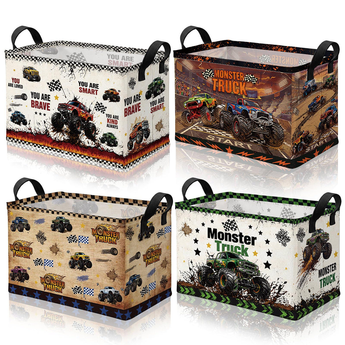 4 Pcs Thanksgiving Storage Basket Empty with Handles, Large Fabric