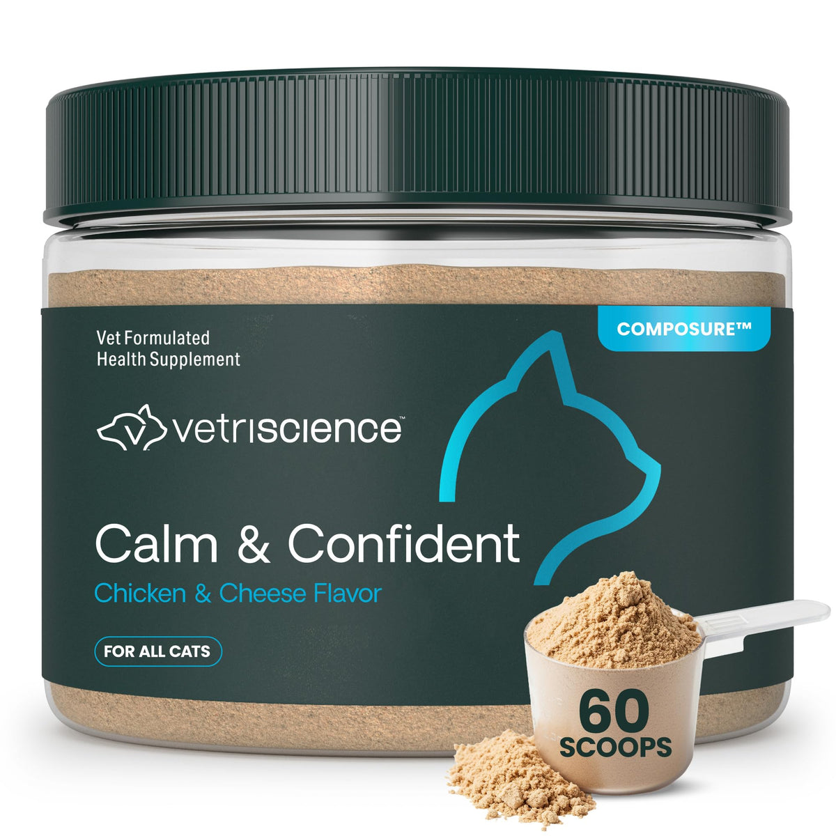 VetriScience Composure Calming Chews for Cats – Supports Relaxation & Balanced Behavior During Travel & Vet Visits, Daily Stress & Anxiety Support Supplement, Chicken Flavor, 30 Count