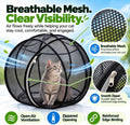 Hamster Ball for Cats, Rolling Cat Playpen, Foldable Mesh Outdoor Catio (A)