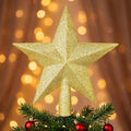 Brightown Gold Glitter Christmas Tree Topper Star, Sparkling Holiday Decor