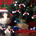 Equsion 6 Pcs Black Cat Christmas Ornament with Candy Cane Scarf Figurine