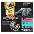 Sheba Perfect Portions Wet Cat Food Cuts in Gravy, Cat Food Wet Recipe, Roasted Chicken Entree, with Sustainable Salmon, Tender Turkey Entree, 2.6 oz. Twin-Pack Trays (24 Count, 48 Servings)