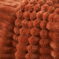 Burnt Orange Fleece Throw Blanket 50”×60” for Couch Sofa Livingroom