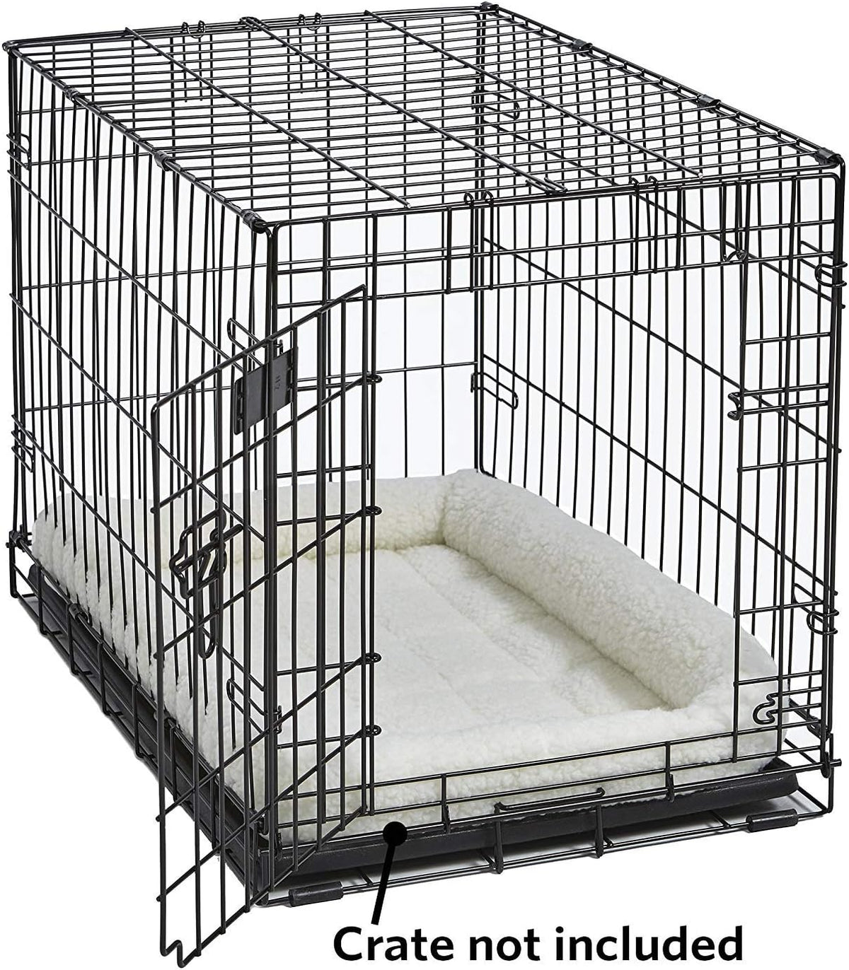 MidWest Homes for Pets QuietTime Dog Bed - White Fleece Bolster, Ultra-Soft and Machine Washable, Fits 42-Inch Crates and Carriers, for Large Breed Dogs