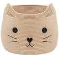 VK VK·LIVING Animal Baskets Large Woven Cotton Rope Storage with Cute Cat Design Laundry Organizer for Towels, Blanket, Toys, Clothes, Gifts – Cat Toy Box Pet or Baby Gift Baskets 15"Lx14H"