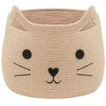 VK VK·LIVING Animal Baskets Large Woven Cotton Rope Storage with Cute Cat Design Laundry Organizer for Towels, Blanket, Toys, Clothes, Gifts – Cat Toy Box Pet or Baby Gift Baskets 15"Lx14H"