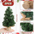 Yinder 2 Pcs 7.87 Inch Mini Christmas Tree Tabletop Pine Decoration