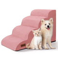 Aodisman Dog Stairs for Small Dogs and Cats,3-Step Pet Ramp for Bed & Couch | 15.7" H Non-Slip Sturdy Dog Steps with Curved Ramp for Senior,Short-Legged Dogs,Puppy and Cats to Reach Sofa or Chair,Grey