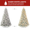 Hykolity 7 ft Prelit Snow Flocked Christmas Tree with 300 Warm White LEDs