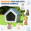 Bifanuo Dog House Outdoor Indoor for Small Dogs - Plastic Pet Shelter, Easy-Assemble & Weather-Resistant for Living Room, Balcony (Blue, 18" L x 22.4" W x 22.2" H)