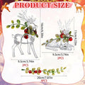 4 Pcs Christmas Reindeer Figurine Ornaments with Branch Wreath Transparent
