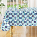 Rectangle Waterproof Vinyl Table Cloth, Wipeable Tablecloth with Flannel Backing, Plastic Table Cover for Fall, Thanksgiving (Pumpkin, 52" x 70")