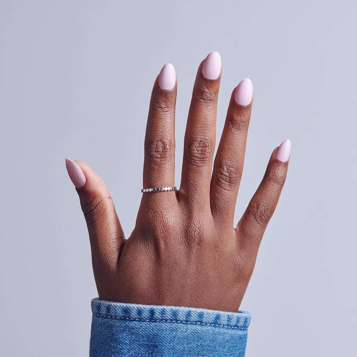 Kiss Core, Press On Nails, Nail glue included, 'Euphonious', Pink, Short Size, Almond Shape, Includes 32 Nails, 2g Glue, 1 Manicure Stick, 1 Mini File