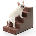 COZY KISS Dog Stairs for Small Dogs, 5 Tier Wider Pet Stairs for High Beds, 23.6" H Non-Slip Dog Steps for Old Cats, Puppies, Small Medium Dogs, 19.7x29.5x23.6 inch, Beige