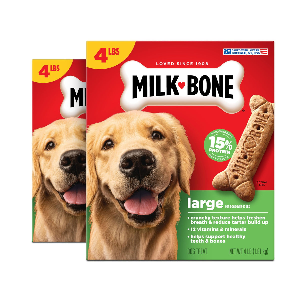 Milk-Bone Crunchy Medium Dog Treats, 10 Lb. Box, Original Beef Flavor