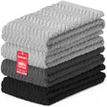 DecorRack 100% Cotton Kitchen Towels 15x25 in, Rustic Set (Pack of 4)