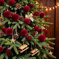 Thewe 40Pcs Velvet Shatterproof Christmas Ball Ornaments Set，Burgundy