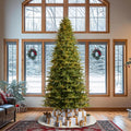 Glitzhome 15ft Prelit Artificial Christmas Tree, Vibrant Evergreen Fir with 5,000 Warm White/Multi-Color Chasing and Twinkling Lights, 13,459 PE&PVC Branch Tips, 9 Function w/Foot Pedal, Simple Setup