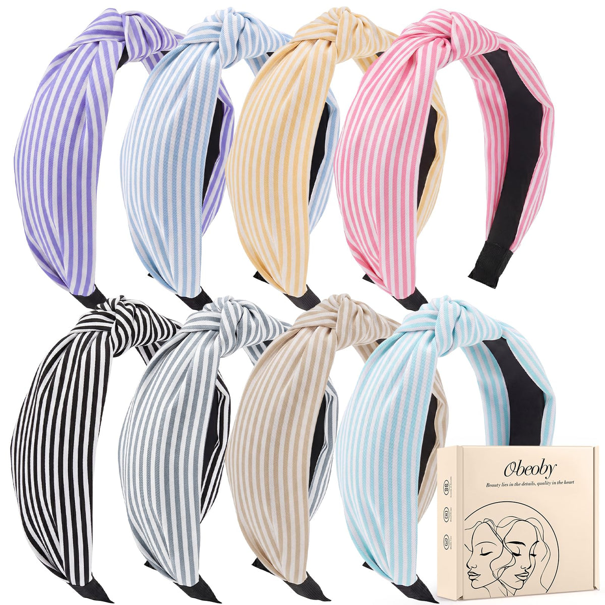 obeoby 8 Pack Halloween Headbands, Halloween Hair Accessories Gifts