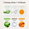 K-Beauty Facial Skincare Natural Beauty Multi-Pack Face Sheet Masks Balanced Skin Care Made In South Korea 10 Pack Vitamin-C