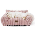 Bedsure ComfyFleece™ Shown on TV Fluffy Cute Dog Couch for Pets,30in Cream | Small & Medium Dog Bed Washable Cover,Supportive Couch Bed for Small Dogs,Pet Sofa Seen on Good Day New York,Up to 20 Lbs
