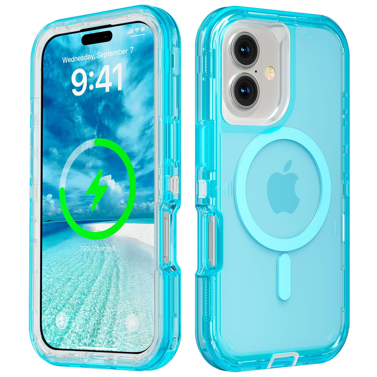 Follaroma Magnetic for iPhone 16 Plus Case, Heavy Duty Phone Cases, Clear