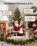 5.5'' Santa and Mrs. Claus Mistletoe Figurine Christmas Tabletop Decor