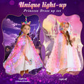 Fedio Princess Dress Up for Girls, Unicorn Light Up Princess Cape Set