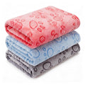 1 Pack 3 Blankets Super Soft Fluffy Premium Fleece Pet Blanket Flannel Paw Printed Throw for Dog Puppy Cat (Small 23x16'', Brown, Pink, White)