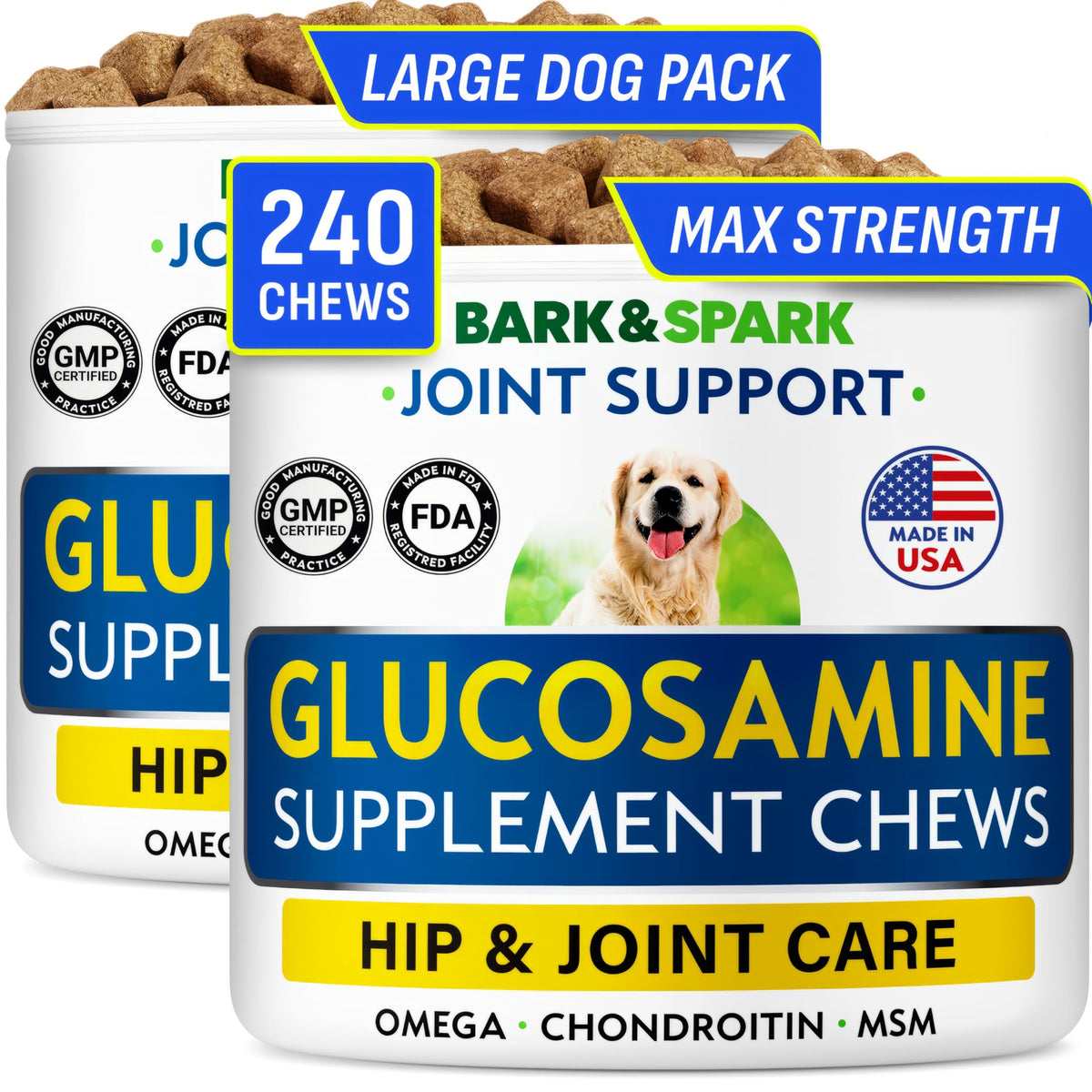 BARK&SPARK Advanced Calming Chews for Dogs - Hemp Chew + Melatonin - Anxiety Relief - Sleep Aid - Relaxing Treats - Stress Relief During Fireworks, Storms, Thunder, Barking