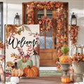 Fall Pumpkin Leaves Garden Flag 12x18 Vertical Double Sided Welcome Autumn Thanksgiving Holiday Outside Decorations Burlap Yard Flag BW823