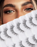 Natural Lashes That Look Like Extensions Strip Lashes Natural Look Thin Band Wispy Eyelashes 13mm Cat Eye False Eyelashes Foxy Eye Lashes 12 mm 7 Pairs S10