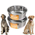 Neater Pet Brands Stainless Steel Dog Bowls with Non-Slip Rubber Bottom – Set of 2, 6 Cup (48 oz), Black - Heavy Duty Metal Dog Bowl, Dishwasher Safe, Food or Water Bowl, Ideal for Large Dogs